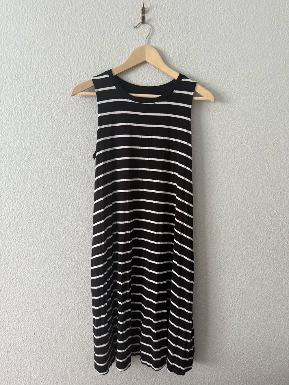 Black & White Striped Dress Tank Swing Knee Length